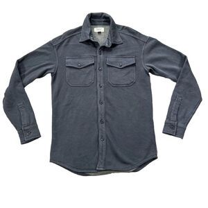 American Eagle Men’s Heritage Fleece Shirt Jacket Navy Blue XS Knit Over Shirt